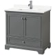 A thumbnail of the Wyndham Collection WCS202036S-QTZ-UNSMXX Dark Gray / White Quartz Top / Polished Chrome Hardware