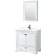 A thumbnail of the Wyndham Collection WCS202036S-QTZ-UNSMED White / Giotto Quartz Top / Matte Black Hardware