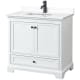 A thumbnail of the Wyndham Collection WCS202036S-VCA-MXX White / White Cultured Marble Top / Matte Black Hardware