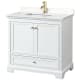 A thumbnail of the Wyndham Collection WCS202036S-VCA-MXX White / Carrara Cultured Marble Top / Brushed Gold Hardware