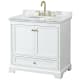 A thumbnail of the Wyndham Collection WCS202036SCMUNOMXX White / White Carrara Marble Top / Brushed Gold Hardware