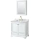 A thumbnail of the Wyndham Collection WCS202036SCMUNSMED White / White Carrara Marble Top / Brushed Gold Hardware