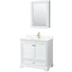 A thumbnail of the Wyndham Collection WCS202036S-QTZ-UNSMED White / Giotto Quartz Top / Brushed Gold Hardware