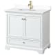 A thumbnail of the Wyndham Collection WCS202036S-VCA-MXX White / White Cultured Marble Top / Brushed Gold Hardware
