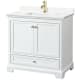 A thumbnail of the Wyndham Collection WCS202036S-QTZ-UNSMXX White / White Quartz Top / Brushed Gold Hardware