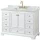 A thumbnail of the Wyndham Collection WCS202048SCMUNSMXX White / White Carrara Marble Top / Brushed Gold Hardware