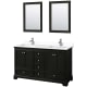 A thumbnail of the Wyndham Collection WCS202060D-VCA-M24 Dark Espresso / White Cultured Marble Top / Polished Chrome Hardware