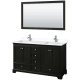 A thumbnail of the Wyndham Collection WCS202060D-VCA-M58 Dark Espresso / White Cultured Marble Top / Polished Chrome Hardware