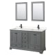 A thumbnail of the Wyndham Collection WCS202060D-VCA-M24 Dark Gray / Carrara Cultured Marble Top / Matte Black Hardware