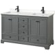 A thumbnail of the Wyndham Collection WCS202060D-VCA-MXX Dark Gray / Carrara Cultured Marble Top / Matte Black Hardware