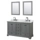 A thumbnail of the Wyndham Collection WCS202060DCMUNOM24 Dark Gray / White Carrara Marble Top / Matte Black Hardware