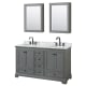 A thumbnail of the Wyndham Collection WCS202060DCMUNOMED Dark Gray / White Carrara Marble Top / Matte Black Hardware