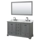 A thumbnail of the Wyndham Collection WCS202060DCMUNSM58 Dark Gray / White Carrara Marble Top / Matte Black Hardware