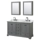 A thumbnail of the Wyndham Collection WCS202060DCMUNSMED Dark Gray / White Carrara Marble Top / Matte Black Hardware