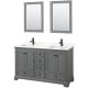 A thumbnail of the Wyndham Collection WCS202060D-QTZ-UNSM24 Dark Gray / Giotto Quartz Top / Matte Black Hardware