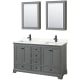 A thumbnail of the Wyndham Collection WCS202060D-QTZ-UNSMED Dark Gray / Giotto Quartz Top / Matte Black Hardware