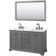 A thumbnail of the Wyndham Collection WCS202060D-QTZ-US3M58 Dark Gray / Giotto Quartz Top / Matte Black Hardware