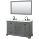 A thumbnail of the Wyndham Collection WCS202060D-QTZ-US3M58 Dark Gray / White Quartz Top / Matte Black Hardware