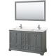 A thumbnail of the Wyndham Collection WCS202060D-VCA-M58 Dark Gray / Carrara Cultured Marble Top / Polished Chrome Hardware
