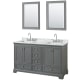 A thumbnail of the Wyndham Collection WCS202060DCMUNSM24 Dark Gray / White Carrara Marble Top / Polished Chrome Hardware