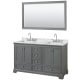 A thumbnail of the Wyndham Collection WCS202060DCMUNSM58 Dark Gray / White Carrara Marble Top / Polished Chrome Hardware