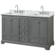 A thumbnail of the Wyndham Collection WCS202060DCMUNSMXX Dark Gray / White Carrara Marble Top / Polished Chrome Hardware