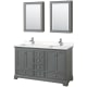 A thumbnail of the Wyndham Collection WCS202060D-QTZ-UNSMED Dark Gray / White Quartz Top / Polished Chrome Hardware