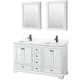 A thumbnail of the Wyndham Collection WCS202060D-QTZ-UNSMED White / Giotto Quartz Top / Matte Black Hardware