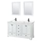 A thumbnail of the Wyndham Collection WCS202060D-VCA-M24 White / White Cultured Marble Top / Matte Black Hardware