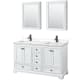 A thumbnail of the Wyndham Collection WCS202060D-QTZ-UNSMED White / White Quartz Top / Matte Black Hardware