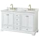A thumbnail of the Wyndham Collection WCS202060DCMUNSMXX White / White Carrara Marble Top / Brushed Gold Hardware