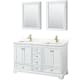 A thumbnail of the Wyndham Collection WCS202060D-QTZ-UNSMED White / Giotto Quartz Top / Brushed Gold Hardware