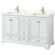 A thumbnail of the Wyndham Collection WCS202060D-QTZ-UNSMXX White / Giotto Quartz Top / Brushed Gold Hardware