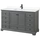 A thumbnail of the Wyndham Collection WCS202060S-VCA-MXX Dark Gray / White Cultured Marble Top / Matte Black Hardware