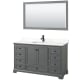 A thumbnail of the Wyndham Collection WCS202060S-QTZ-UNSM58 Dark Gray / White Quartz Top / Matte Black Hardware