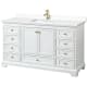 A thumbnail of the Wyndham Collection WCS202060S-VCA-MXX White / White Cultured Marble Top / Brushed Gold Hardware