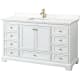 A thumbnail of the Wyndham Collection WCS202060S-QTZ-UNSMXX White / White Quartz Top / Brushed Gold Hardware