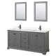 A thumbnail of the Wyndham Collection WCS202072D-VCA-M24 Dark Gray / Carrara Cultured Marble Top / Matte Black Hardware