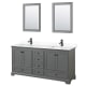 A thumbnail of the Wyndham Collection WCS202072D-VCA-M24 Dark Gray / White Cultured Marble Top / Matte Black Hardware