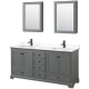 A thumbnail of the Wyndham Collection WCS202072D-QTZ-UNSMED Dark Gray / White Quartz Top / Matte Black Hardware