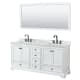 A thumbnail of the Wyndham Collection WCS202072DCMUNSM70 White / White Carrara Marble Top / Matte Black Hardware