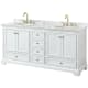 A thumbnail of the Wyndham Collection WCS202072DCMUNOMXX White / White Carrara Marble Top / Brushed Gold Hardware