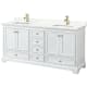 A thumbnail of the Wyndham Collection WCS202072D-QTZ-UNSMXX White / Giotto Quartz Top / Brushed Gold Hardware