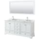 A thumbnail of the Wyndham Collection WCS202072DCMUNSM70 White / White Carrara Marble Top / Polished Chrome Hardware