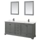 A thumbnail of the Wyndham Collection WCS202080D-VCA-M24 Dark Gray / Carrara Cultured Marble Top / Matte Black Hardware