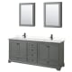 A thumbnail of the Wyndham Collection WCS202080D-VCA-MED Dark Gray / Carrara Cultured Marble Top / Matte Black Hardware