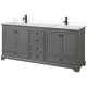 A thumbnail of the Wyndham Collection WCS202080D-VCA-MXX Dark Gray / Carrara Cultured Marble Top / Matte Black Hardware