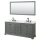 A thumbnail of the Wyndham Collection WCS202080DCMUNSM70 Dark Gray / White Carrara Marble Top / Matte Black Hardware