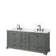A thumbnail of the Wyndham Collection WCS202080DCMUNSMXX Dark Gray / White Carrara Marble Top / Matte Black Hardware