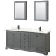 A thumbnail of the Wyndham Collection WCS202080D-QTZ-UNSMED Dark Gray / Giotto Quartz Top / Matte Black Hardware